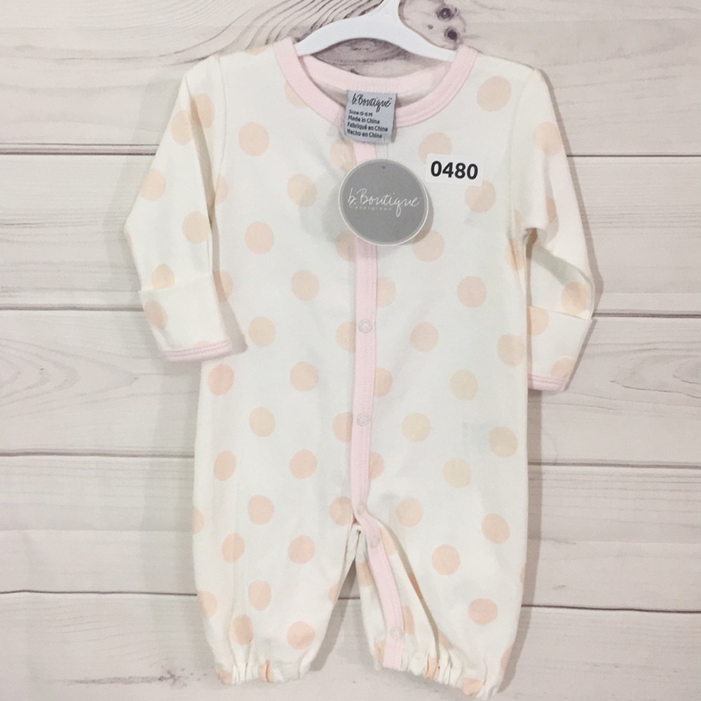 b.Boutique 0-6M Organic Convertible Sleep Playsuit